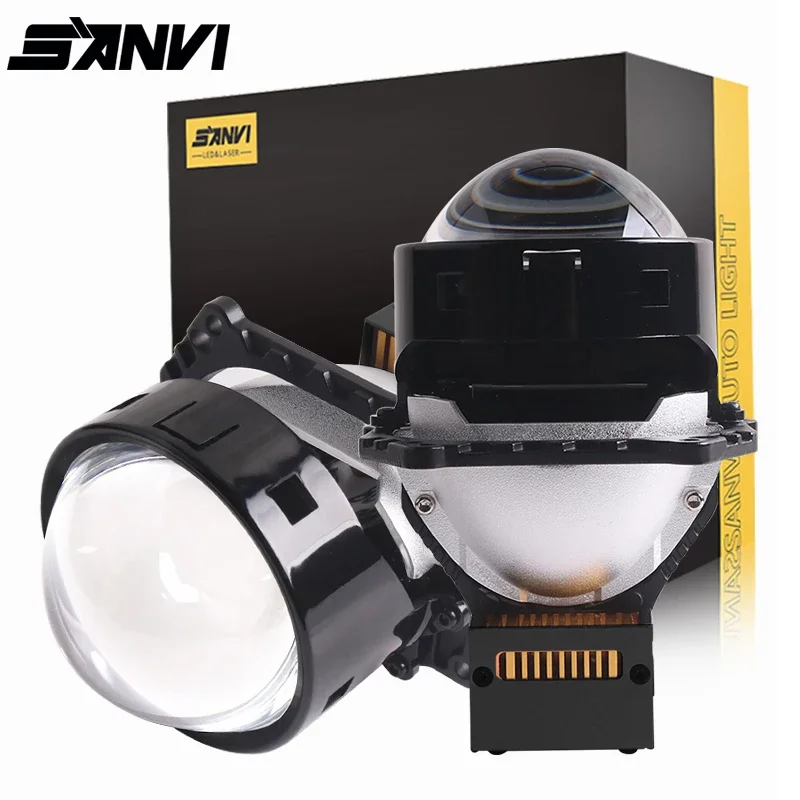 Headlight Aiming Tool - SANVI 2PCS L60 Bi LED เลเซอร์โปรเจคเตอร์เลนส์สําหรับไฟหน้ารถอัตโนมัติ