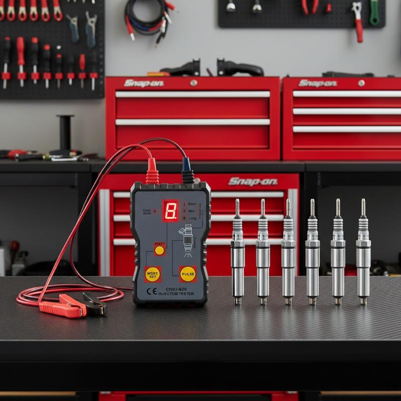 Fuel Injector Tester - เครื่องมือสแกนระบบเชื้อเพลิง ชุดเครื่องมือทำความสะอาดยานยนต์ น้ำยาล้างหัวฉีด เครื่องทดสอบหัวฉีดน้ำมันเชื้อเพลิงรถยนต์ แบบพกพา 4