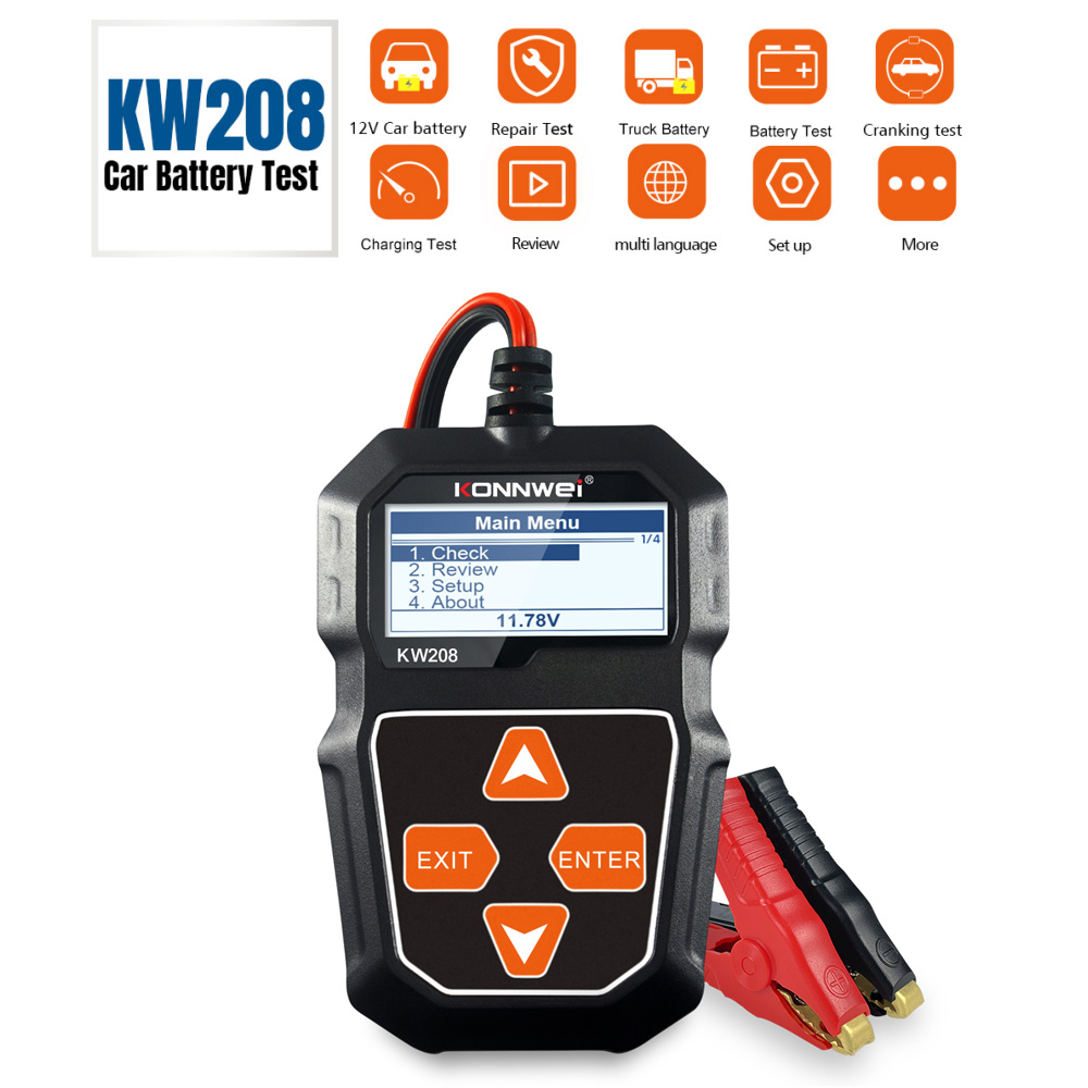 KONNWEI KW208 12V เครื่องทดสอบ - Battery Load Tester บทวิจารณ์และราคา