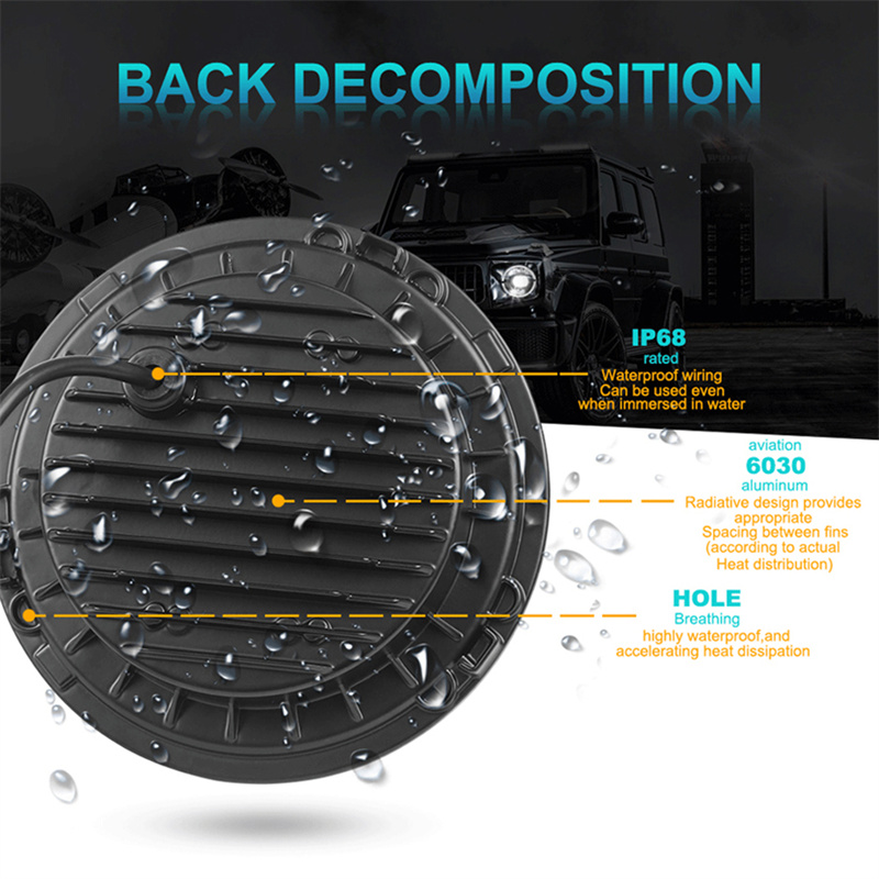 7 นิ้ว LED ไฟหน้าสีขาว Halo มุ - Headlight Aiming Tool บทวิจารณ์และราคา