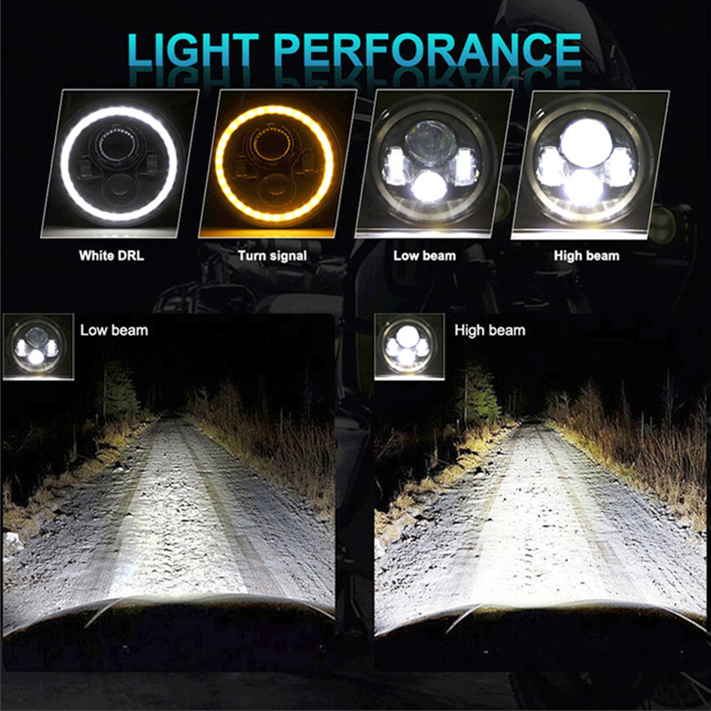 7 นิ้ว LED ไฟหน้าสีขาว Halo มุ - Headlight Aiming Tool บทวิจารณ์และราคา