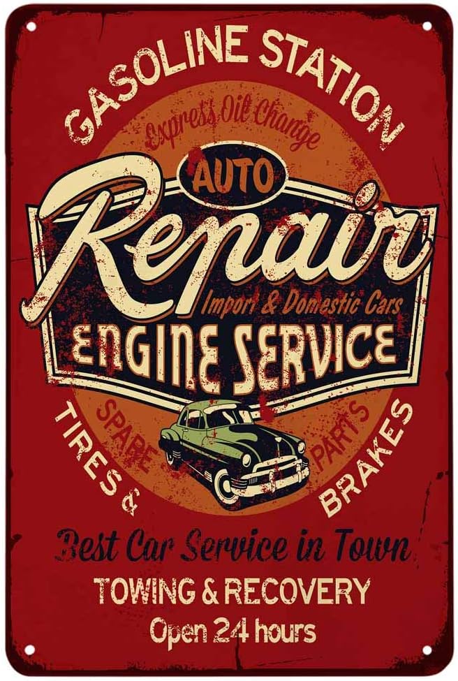 ป้ายโลหะวินเทจ ซ่อมรถยนต์ บริก - Auto Repair Shop Hours บทวิจารณ์และราคา